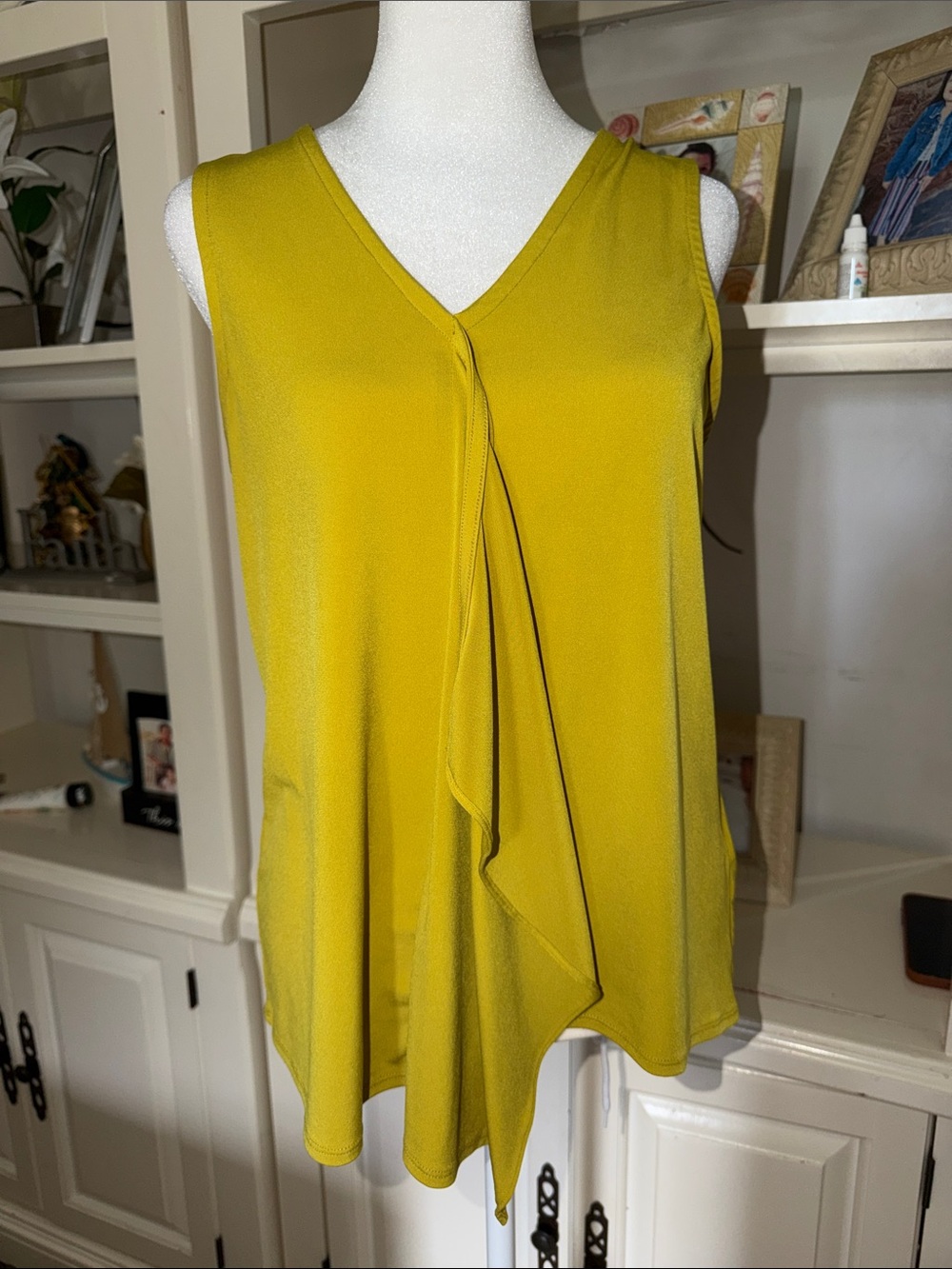 Jones New York V-Neck Ruffle Front Camisole - Chartreuse